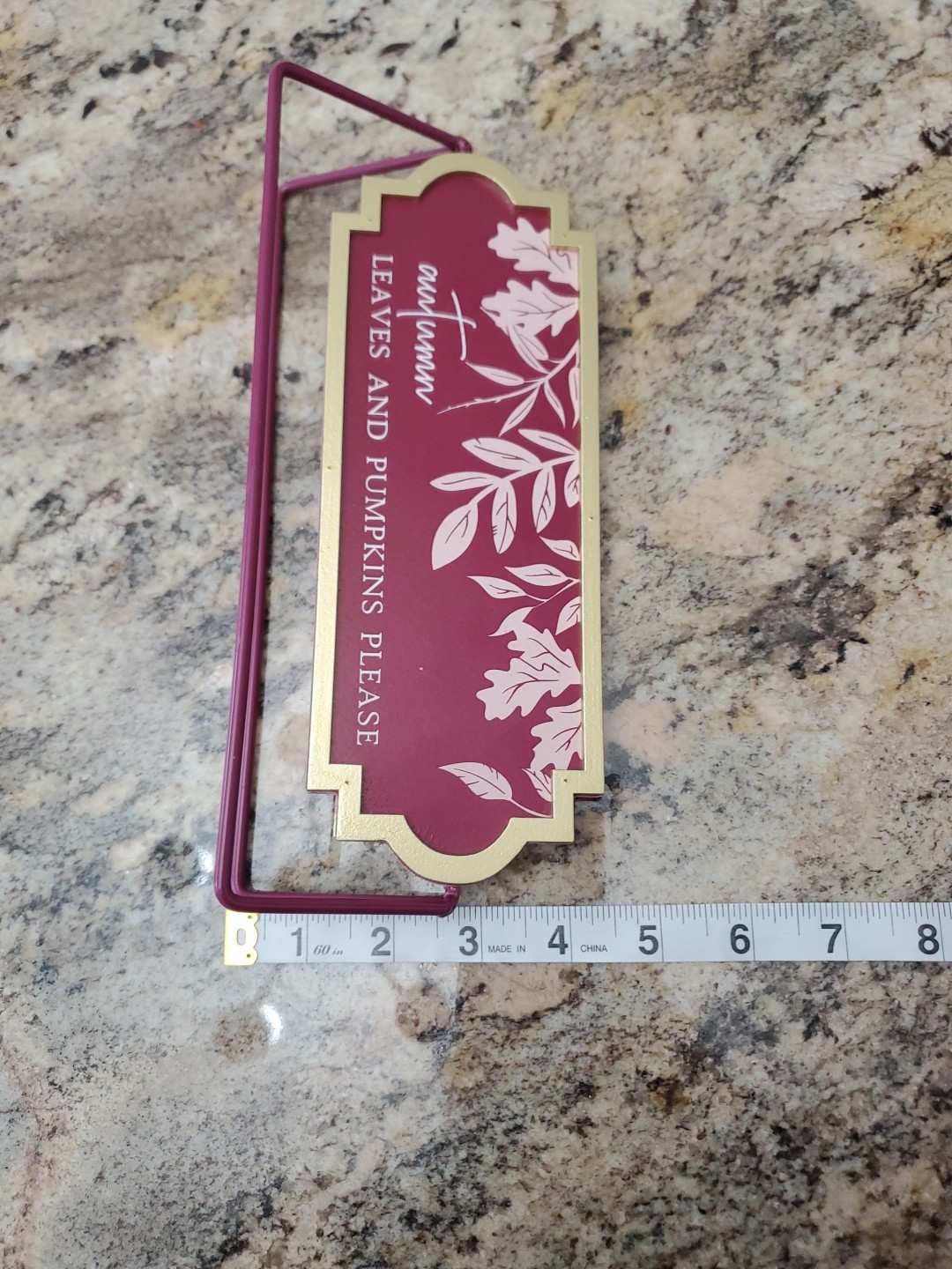 Swivel Autumn Sign, Handmade Metal/wood Tabletop Decor