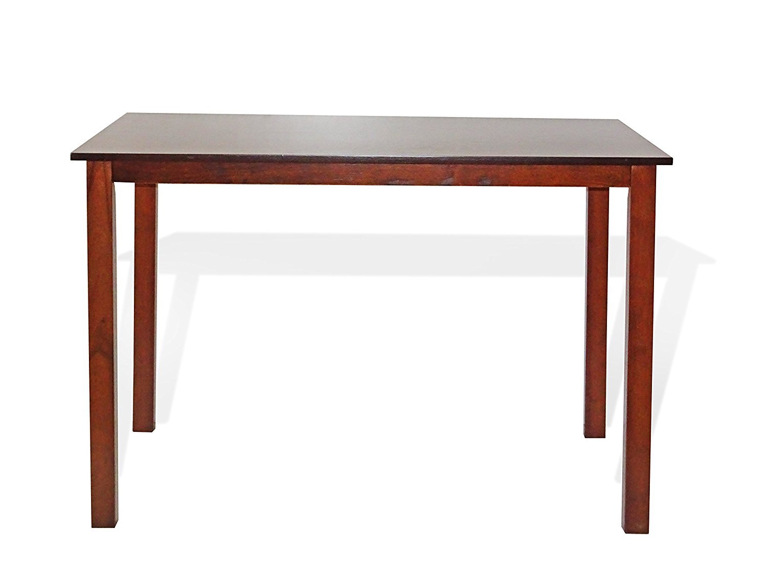 Contemporary Modern Rectangular Dining Kitchen Table in Dark Walnut Finish