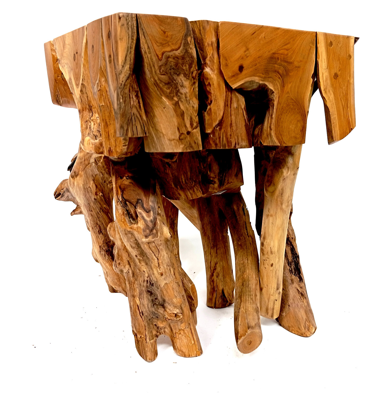 Teak Wood Side Table Root Wood Stool Solid Teak Wood Log Table