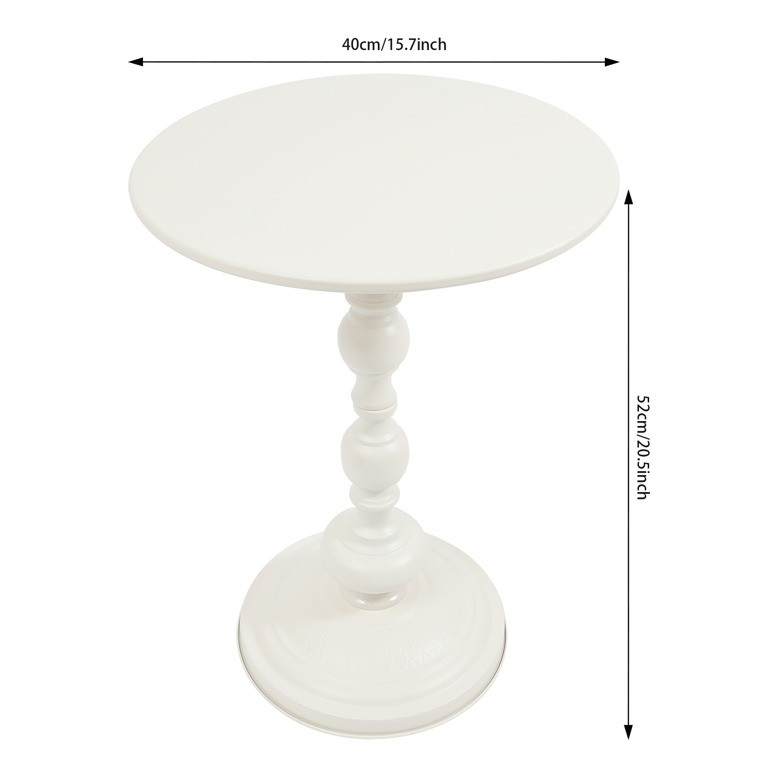 Round Side Table Retro Coffee End Table Small Accent Pedestal Table White Home