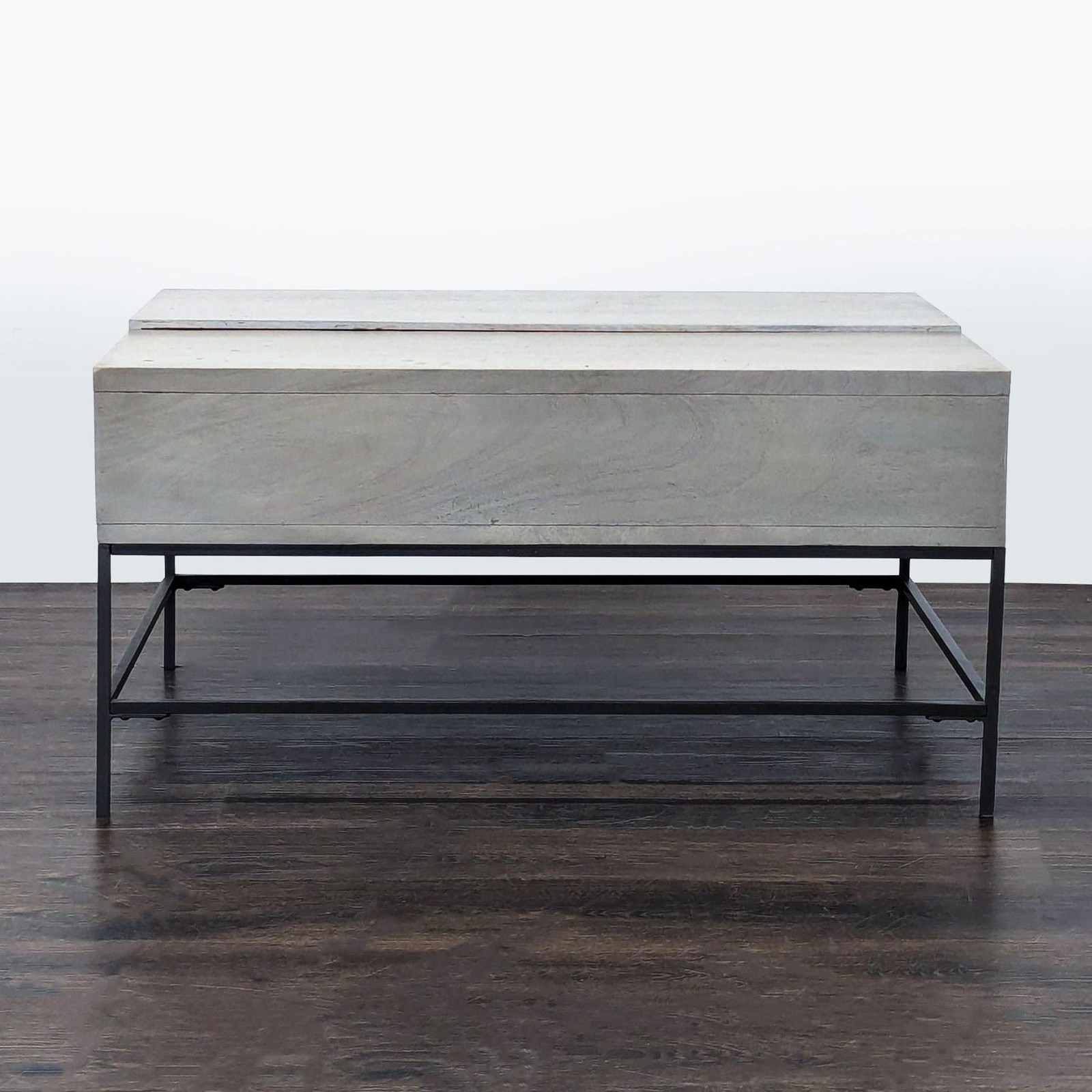 West Elm Industrial Solid Wood Storage Coffee Table