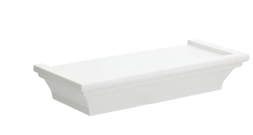 Greenbrier White Plastic Floating Shelf. 8.6 inches x x 4.0 Inches,