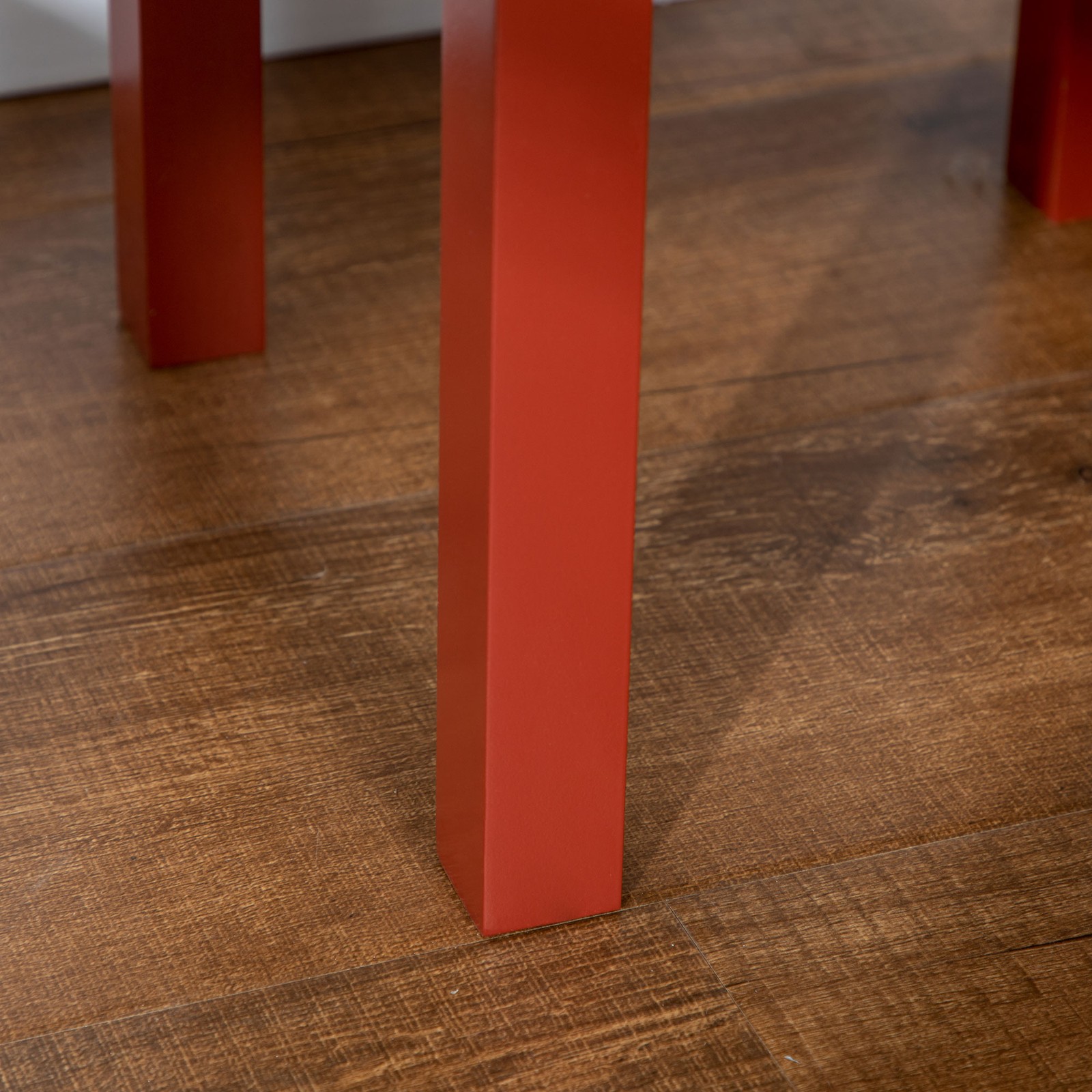 2-Tier Side Table with Drawer Shelf, End Table, Red Refurbished