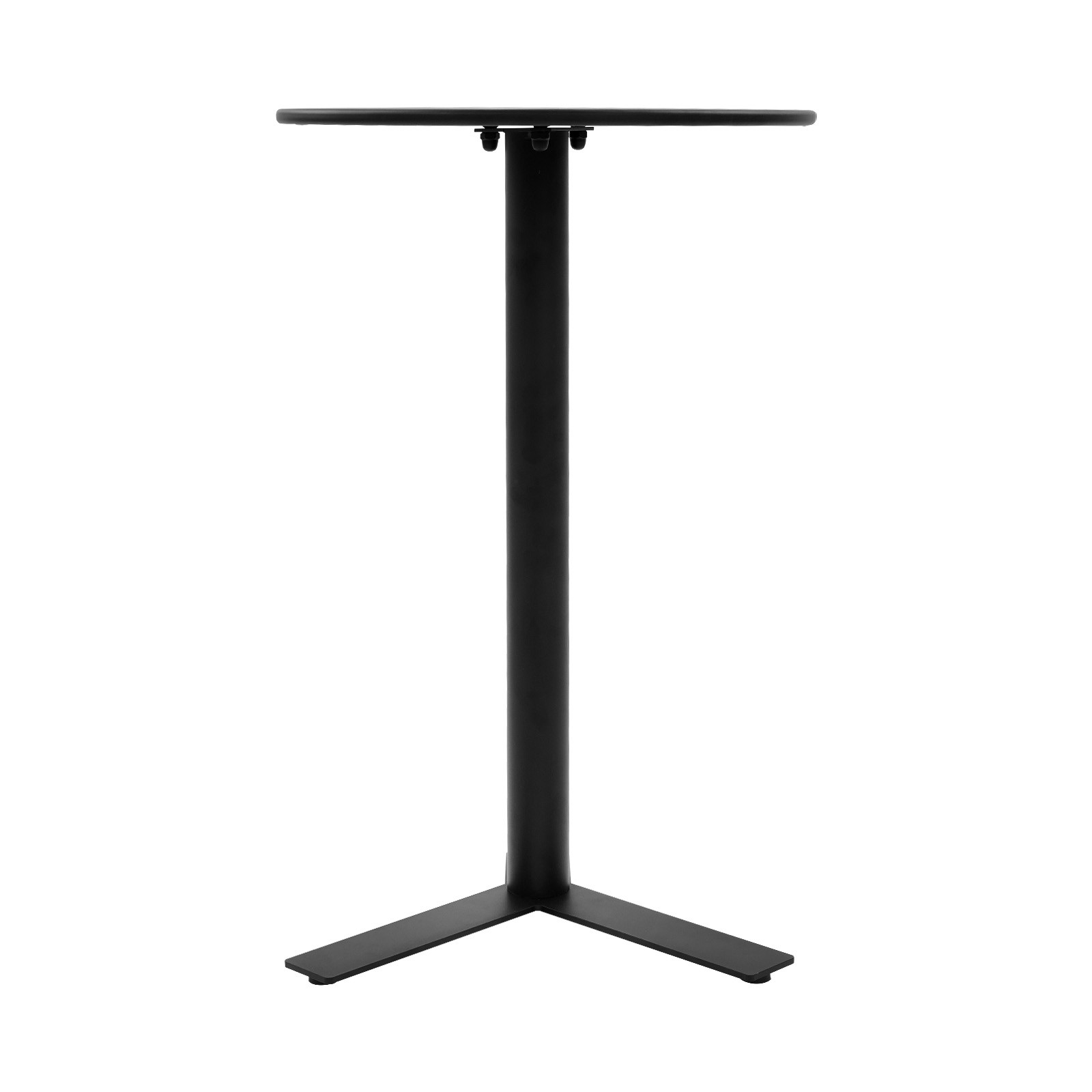 Black Round Side Table With Y-Shaped Base for Small Spaces and Modern Decor