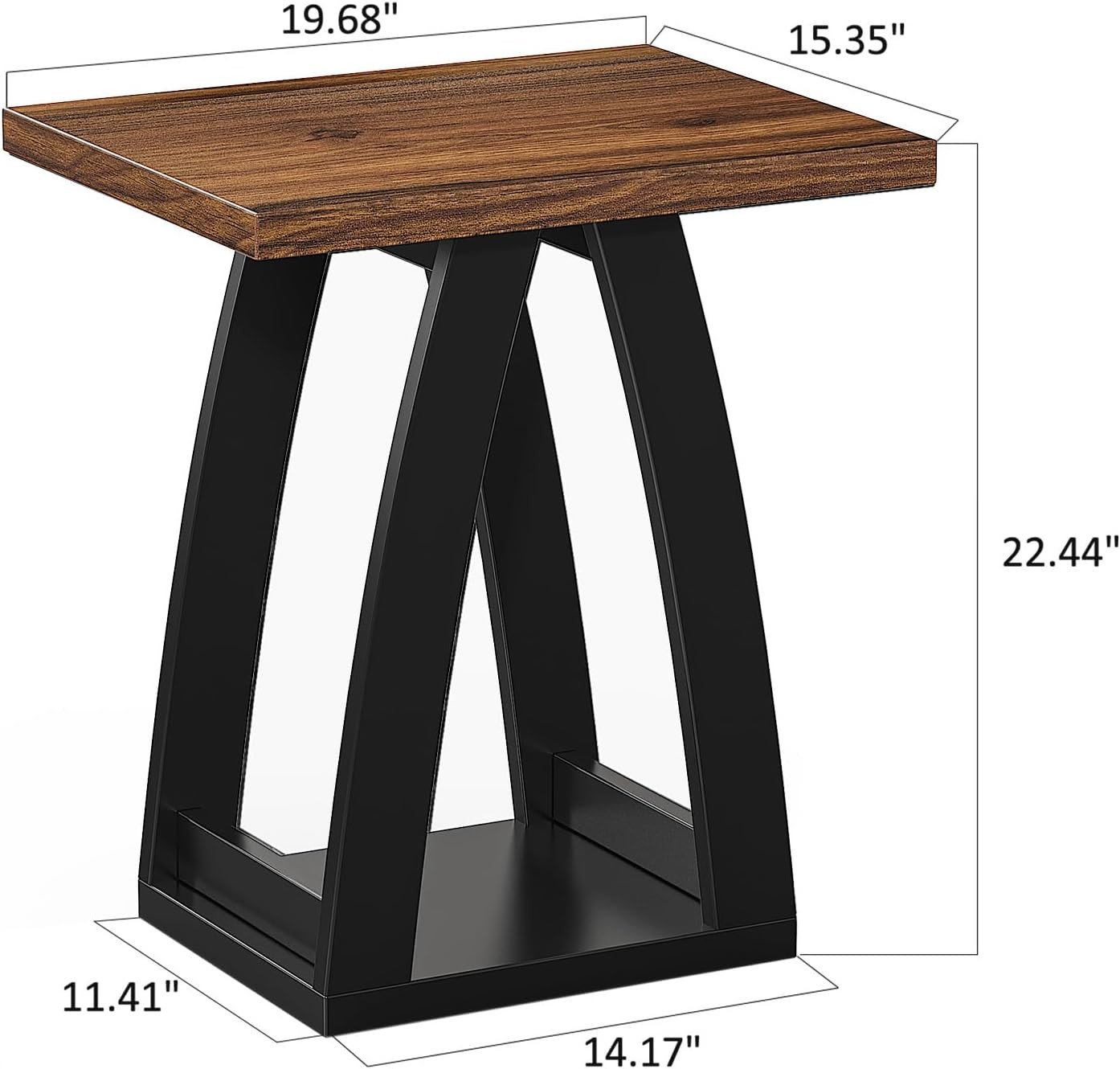 Modern End Table with Shelf – Stylish Nightstand for Living Room & Bedroom