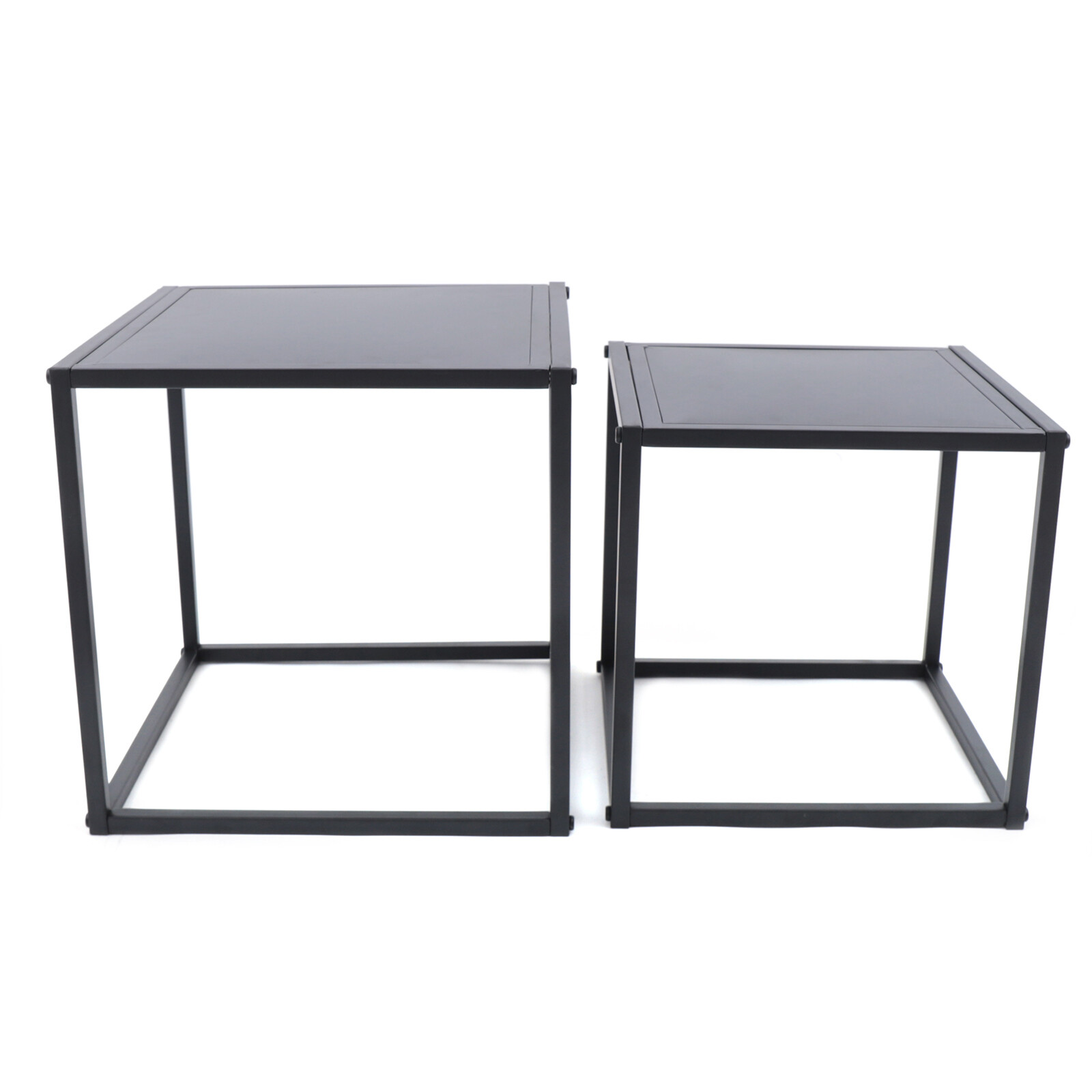 2* Metal End Table Square Side Table Coffee Table Flower Plant Pot Display Stand