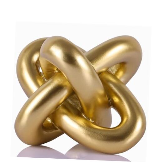en Knot Statue, Three Knot Sculpture Home Decor Accents, Knot Sculptures Gold