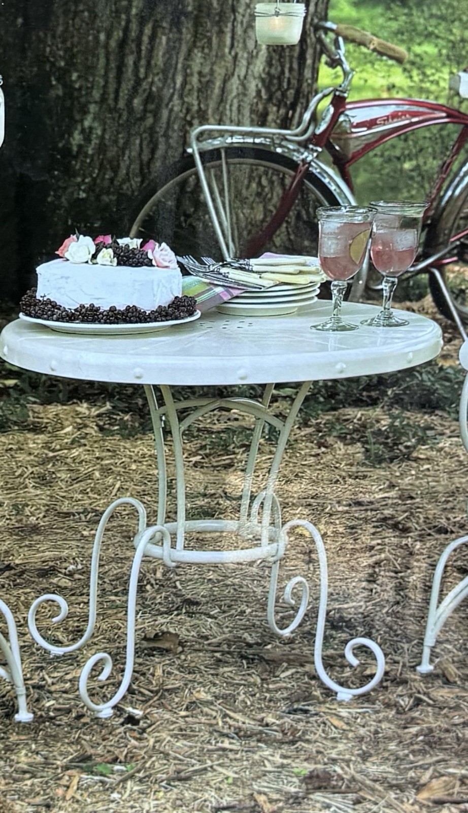 Sears Country Living White Metal Bistro Table Only SA3278 SKU 80890 Open Box