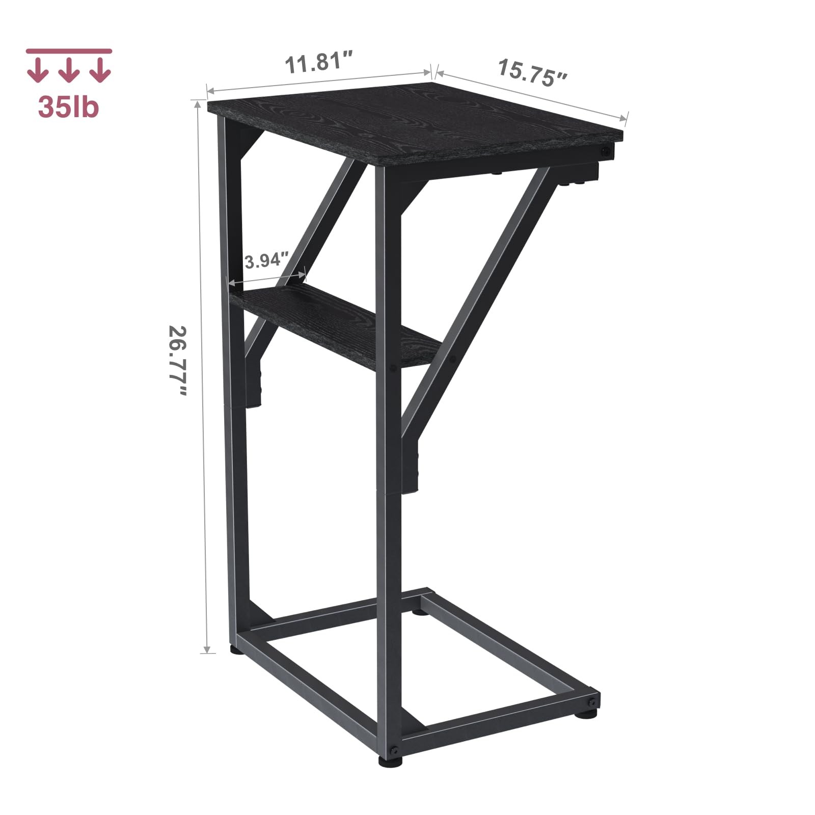 C Shaped End Table Small Sofa Side Table TV Tray Living Room Bedroom