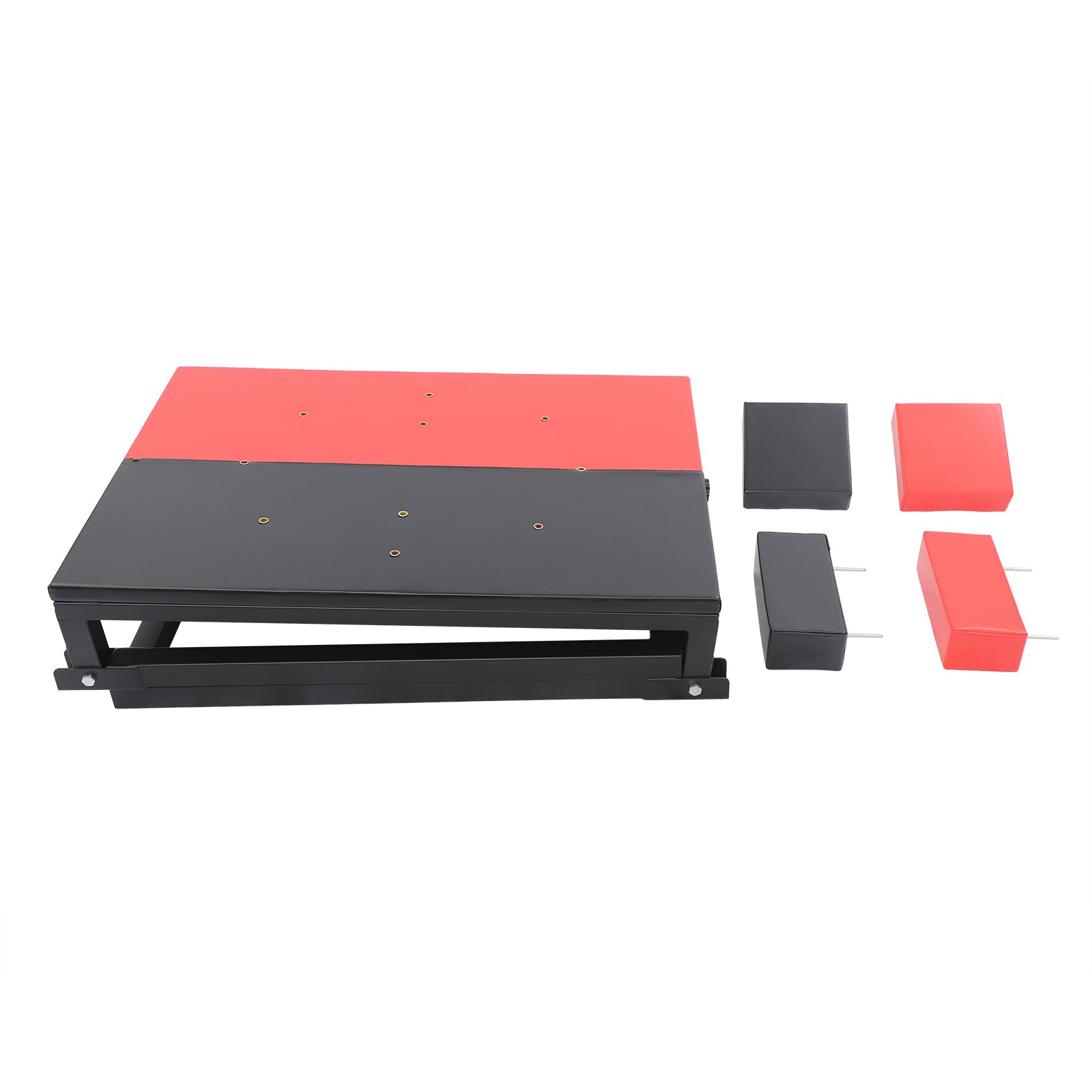 Foldable Arm Wrestling Table, w/ Elbow+Forearm Pads, Bar Game Table, Black+Red