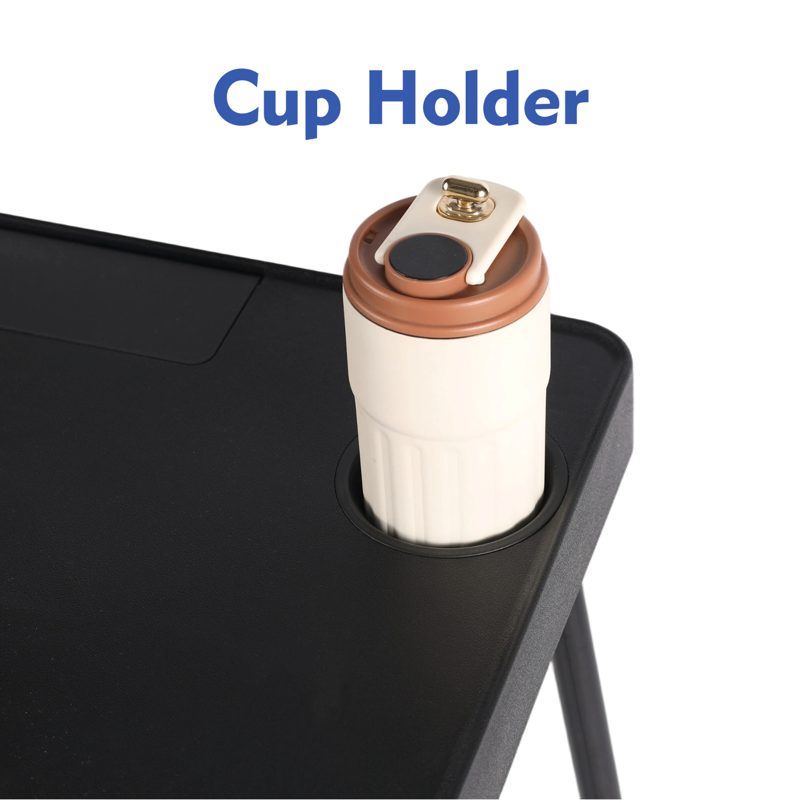 Mainstays 26″ Adjustable Height Personal Folding Table with Cupholder and Tablet