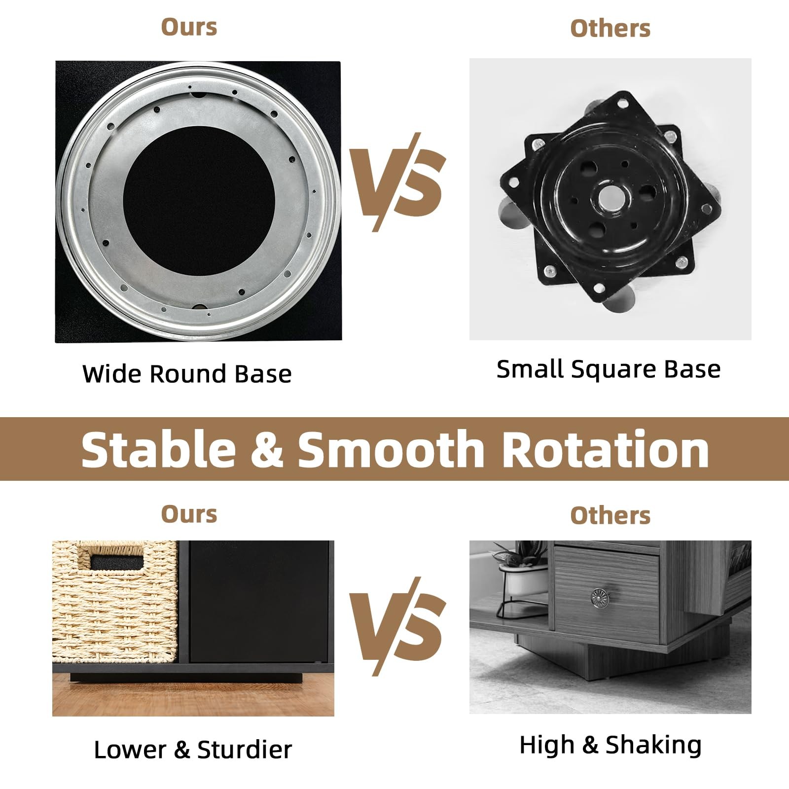 Rotating End Table with Storage Square Rotating Side Table Living Room Side Ta