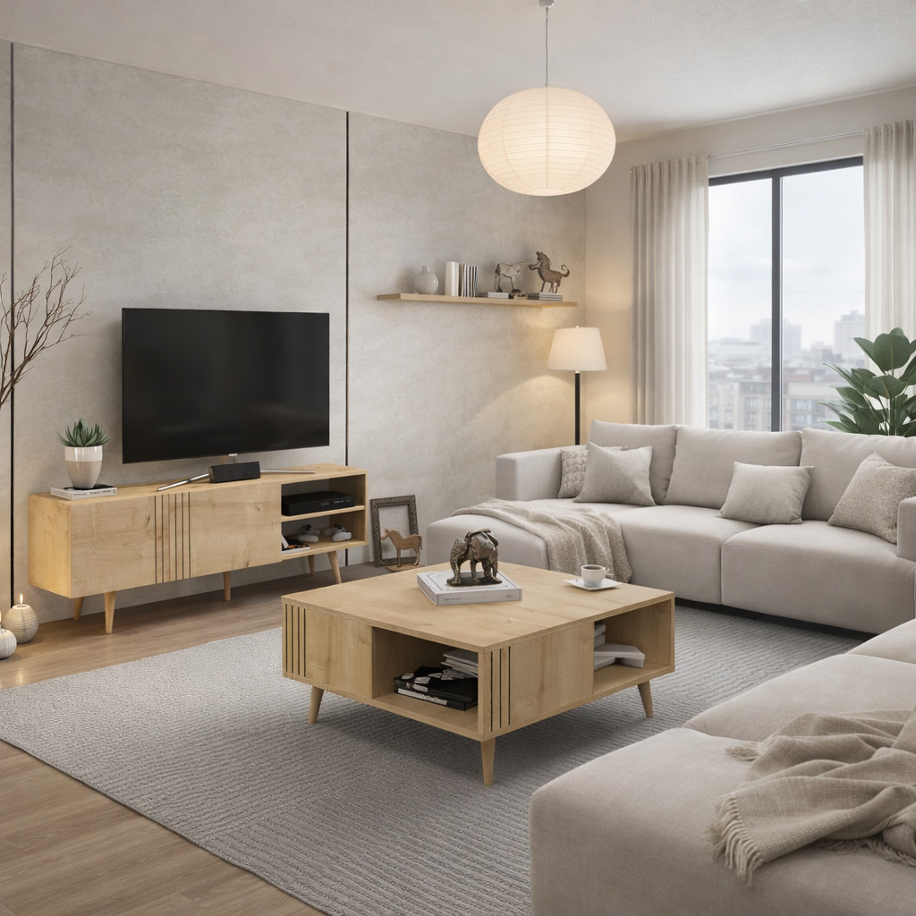 Ronas TV Stand & Coffee Table Living Room Set of 2