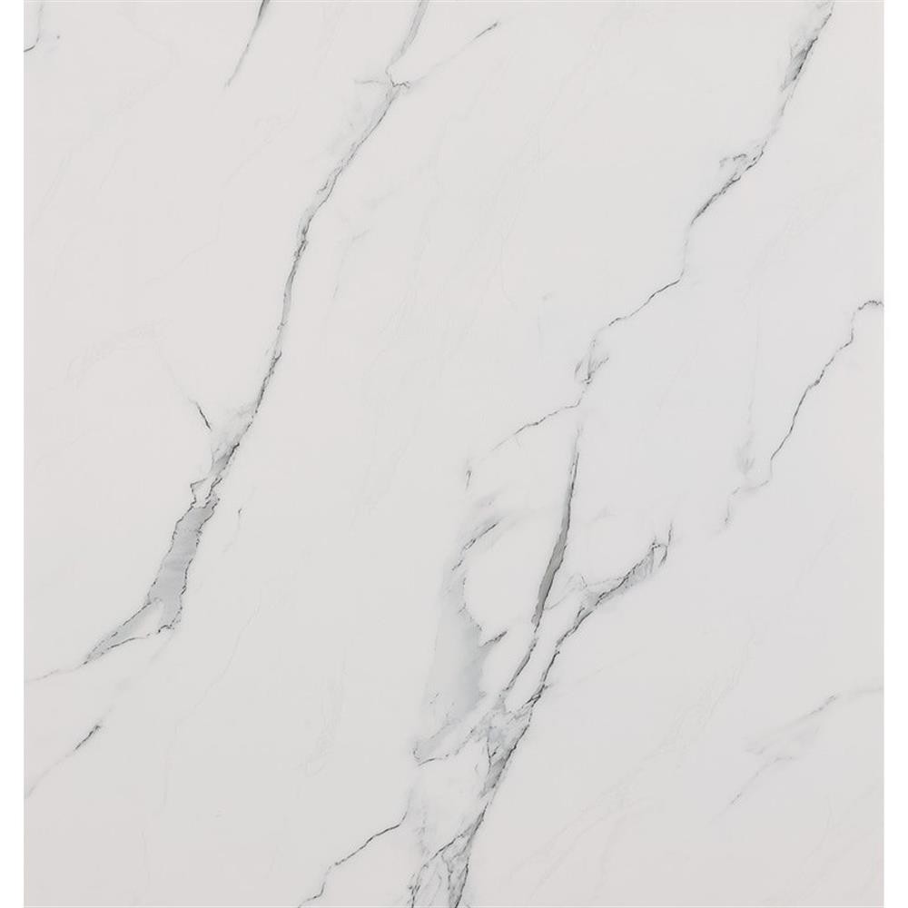 Best Quality Furniture 68″ x 39″ Marble & Stainless Steel Dining Table in White