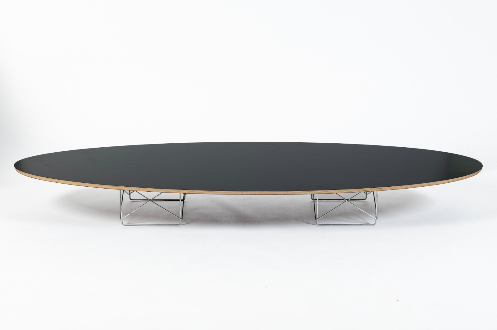 Eames Surfboard ETR Coffee Table for Herman Miller, Black Mid Century Modern