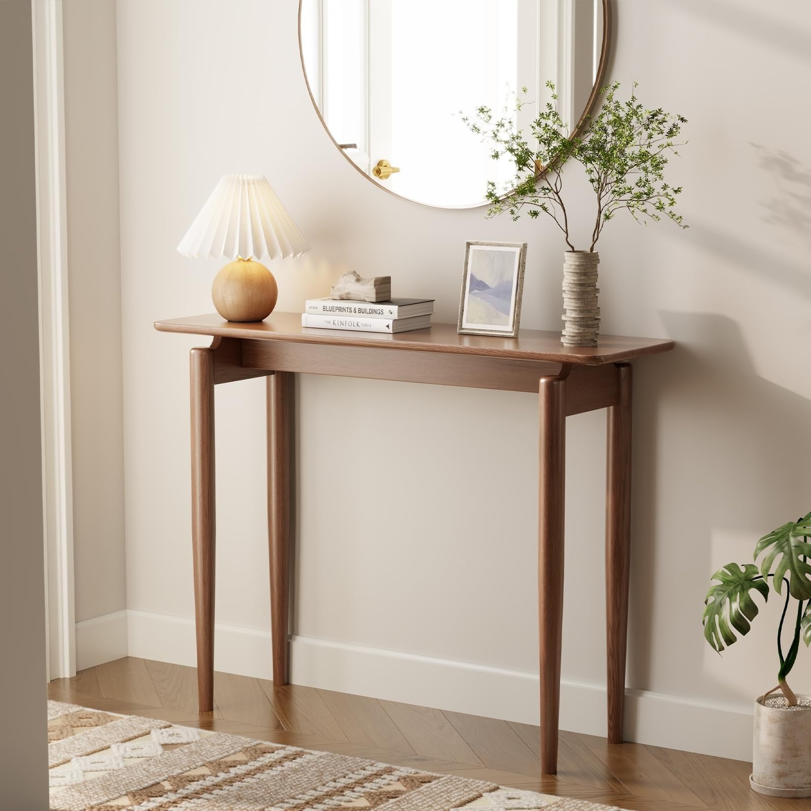 Wood Console Table Black Entryway Table, Thin Console Table, Sofa Tables 47.2 in