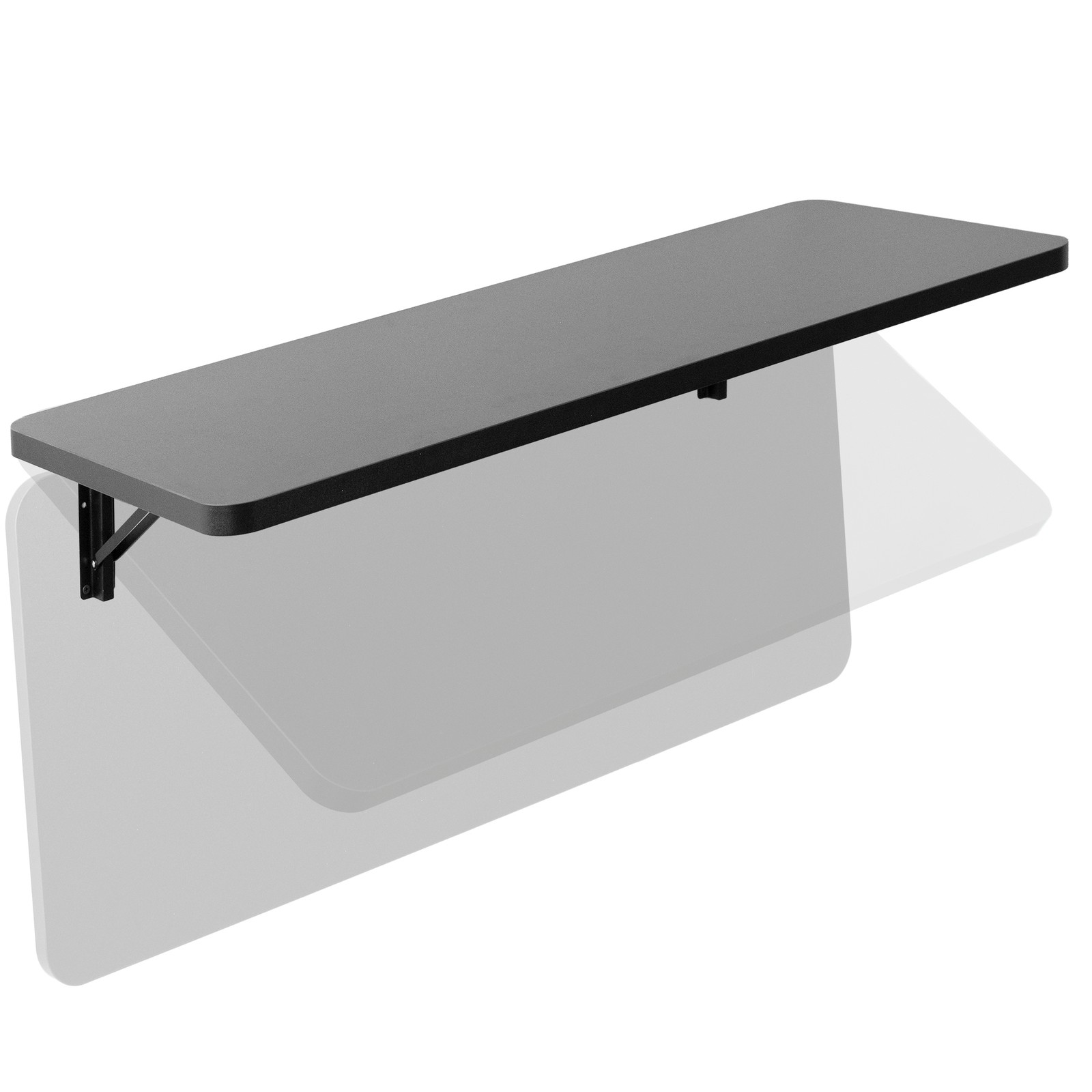 VIVO Black Wall Mounted Folding 43 inch Workbench with Adjustable Brackets