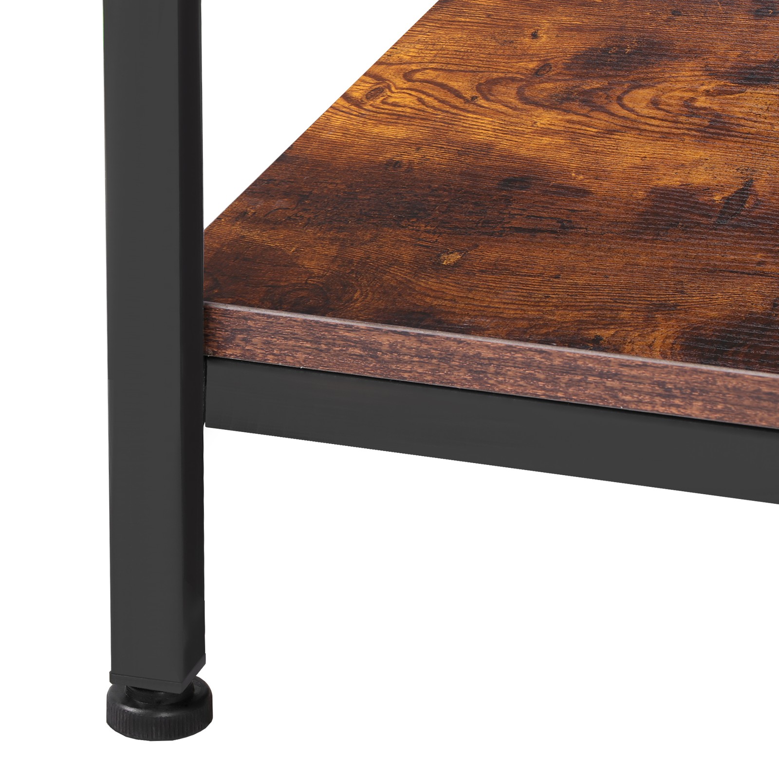 39″ Rectangular Coffee Table Industrial Wood Center Table w/ Storage Shelf Brown