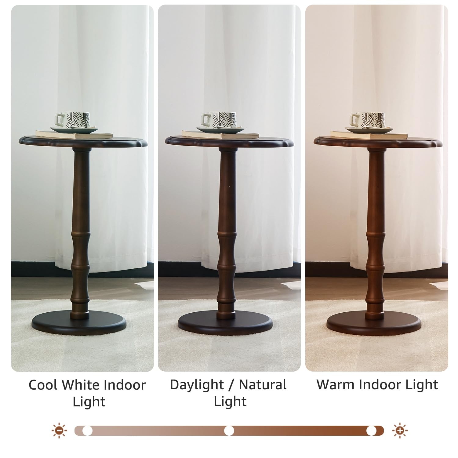 zyz Vintage Side Table, Round 15.8 inches x x 23.6 inches, Brown