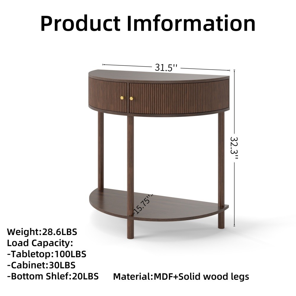 Side Table Wood Grain Finish Handcrafted Features Two Drawers Bottom Shelf