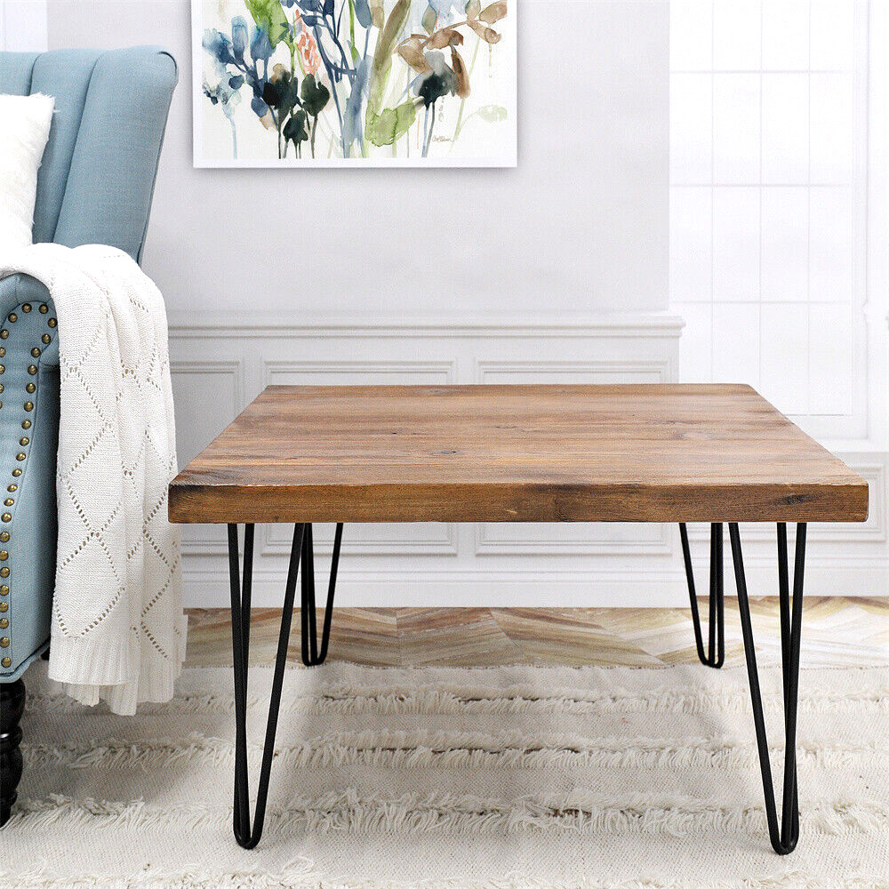 Rustic Square Old Pine Wooden Coffee Table Home Furniture for Living Room Decor