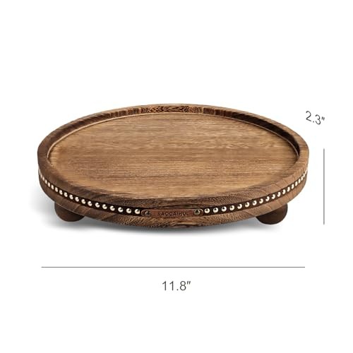 Decor Decorative Round Tray 11.81in for Home Decor for Coffee Table Rustic