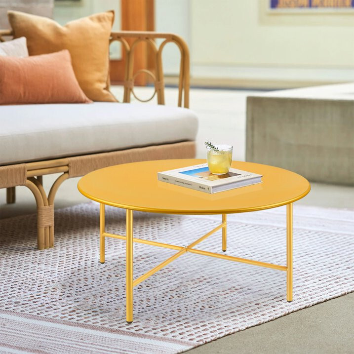 Round Coffee Table, Industrial End Table in Living Room, Side Table for Any Room