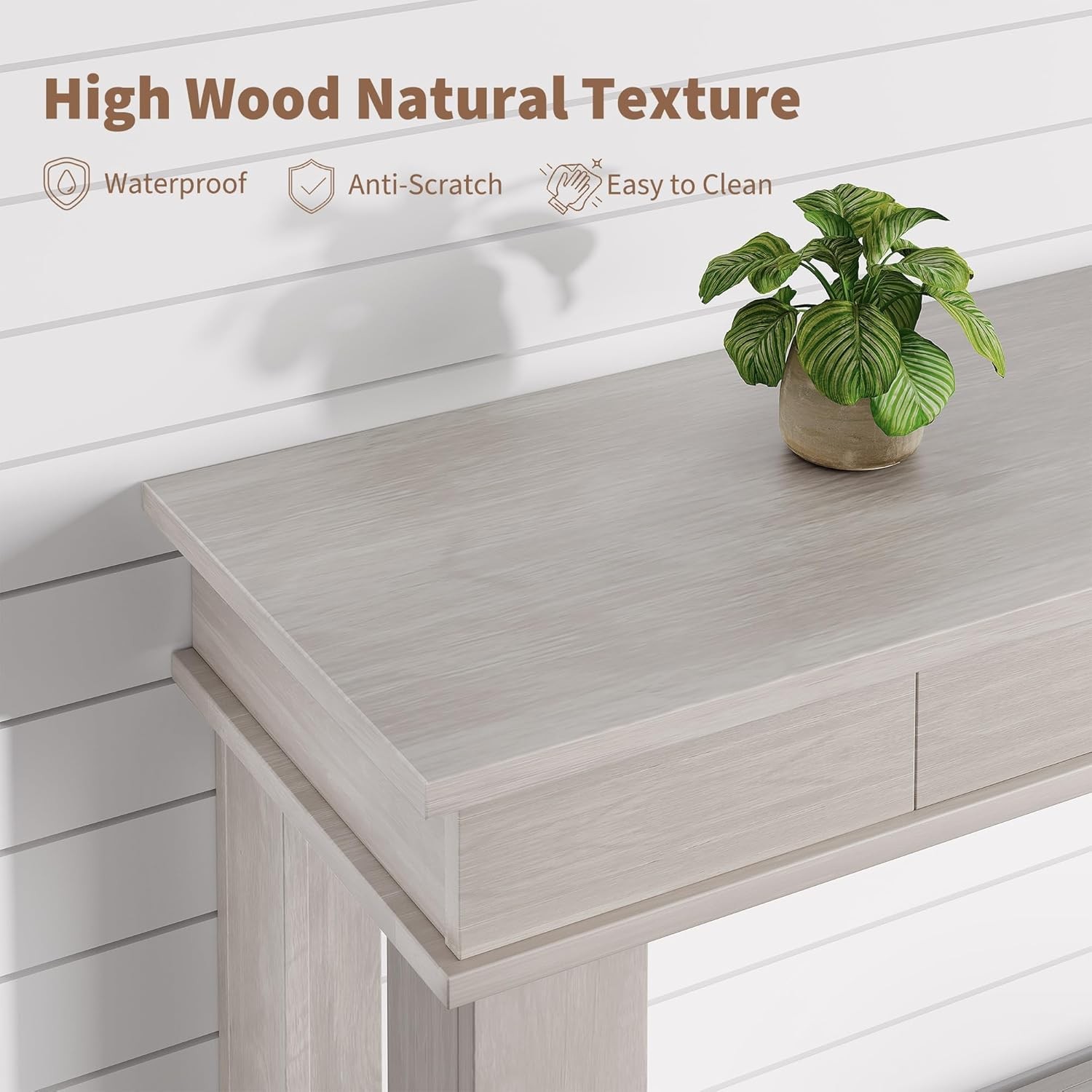 54″ Wooden Console Table, Entryway Table with Drawers & Open Storage Shelf