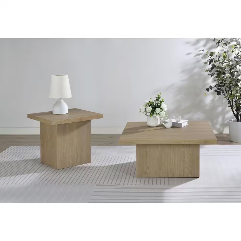 Devar 35.5 In. Square Engineered Wood Cocktail Coffee Table Latte