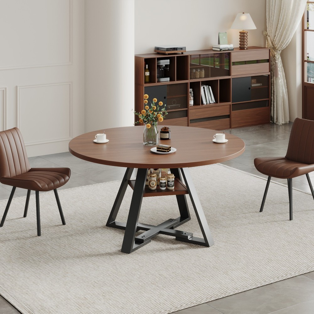Round Dining Table Modern Kitchen Table Coffee Table for Dining Room/Living Room
