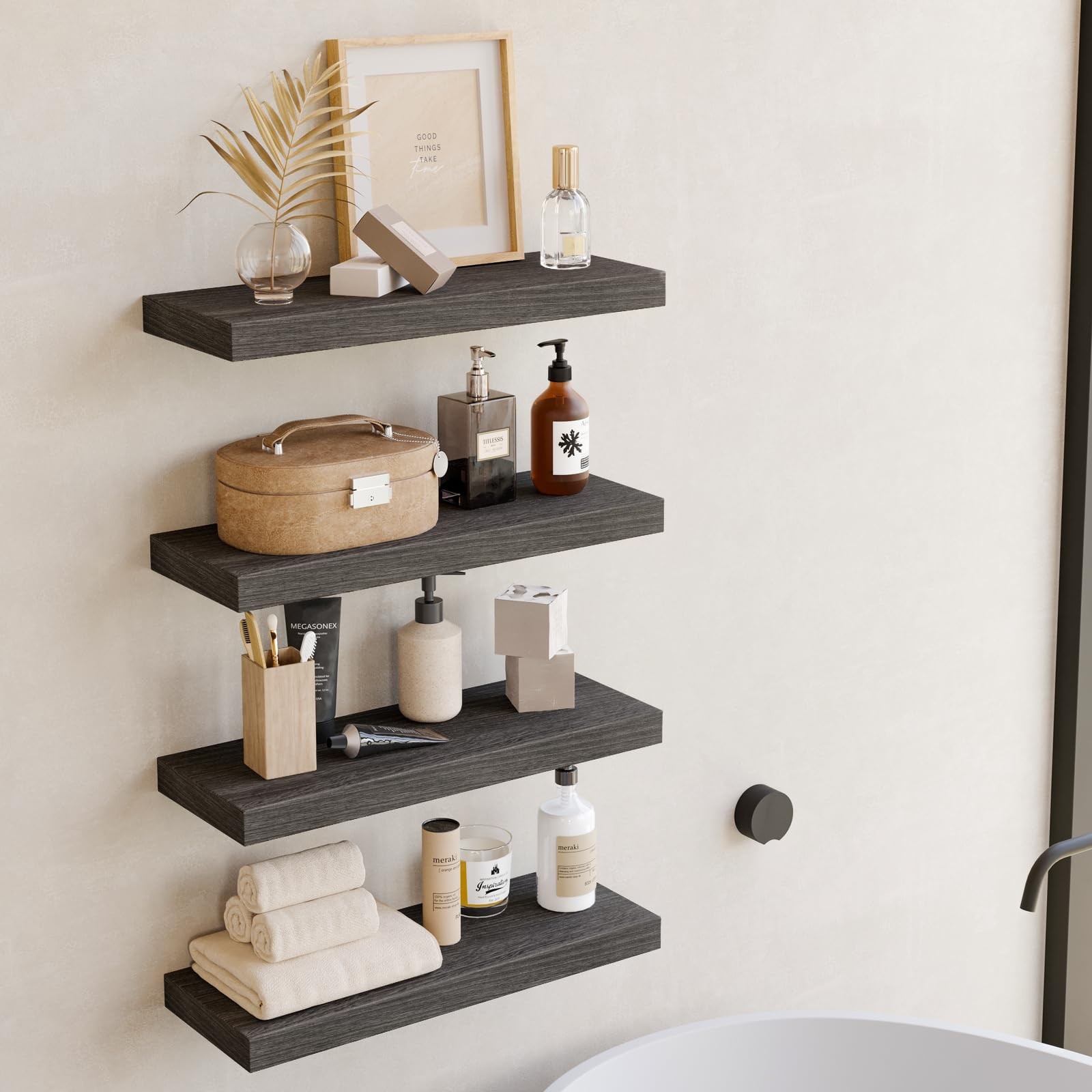 Fixwal 15.8in Floating Shelves, 15.8 Inches X 5.5 X 1.2 Inches, Grey