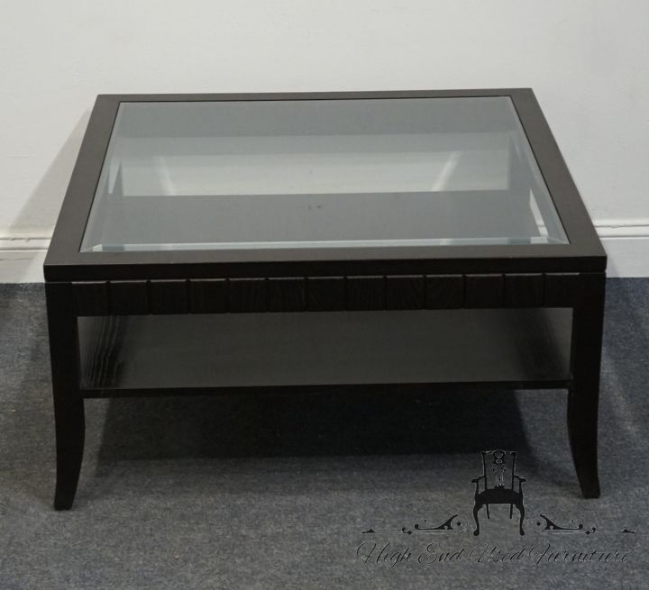STANLEY FURNITURE Contemporary Modern 37″ Square Accent Coffee Table w. Glass…