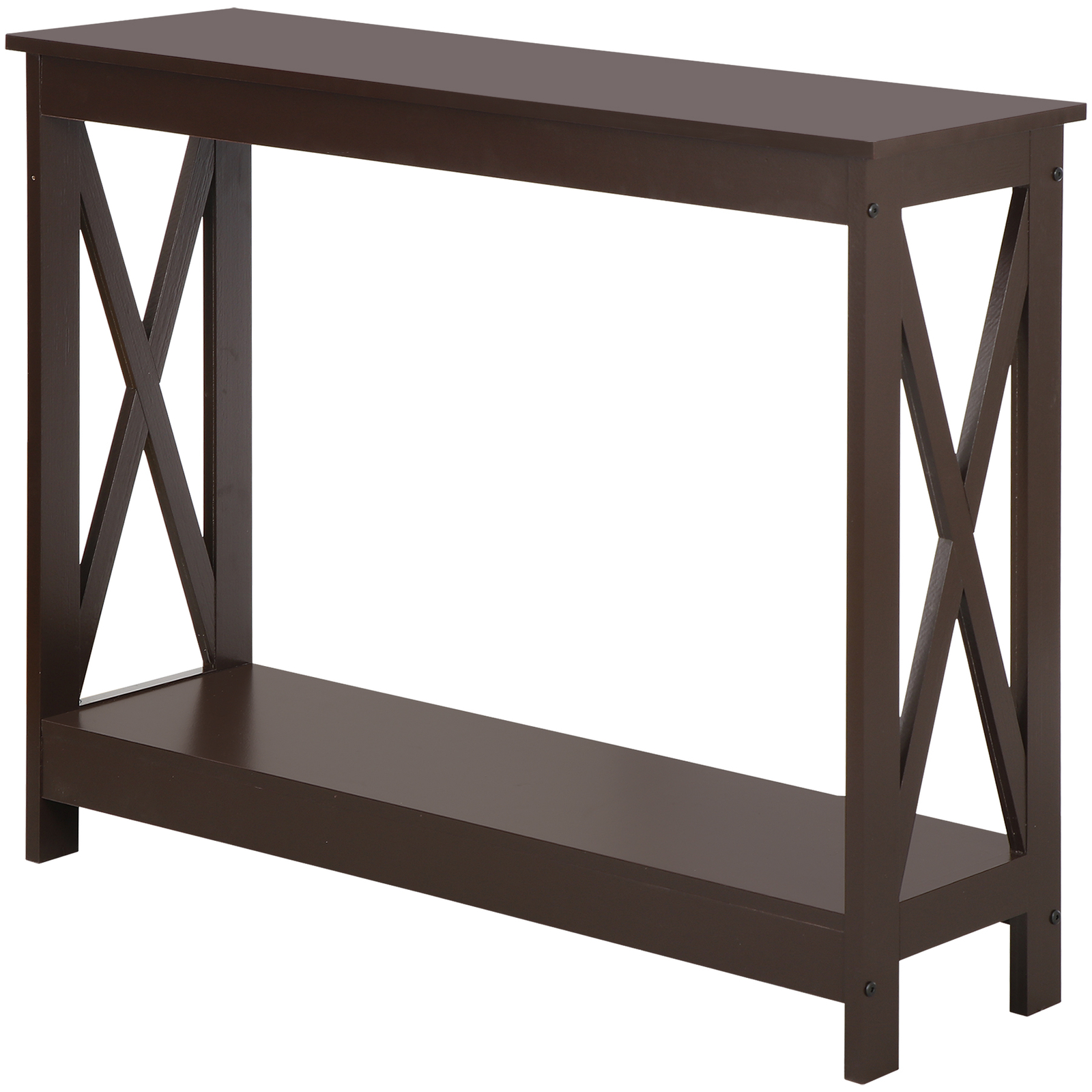 Brown Console Table For Entryway Storage Shelf Entry Farm Accent Home Decor