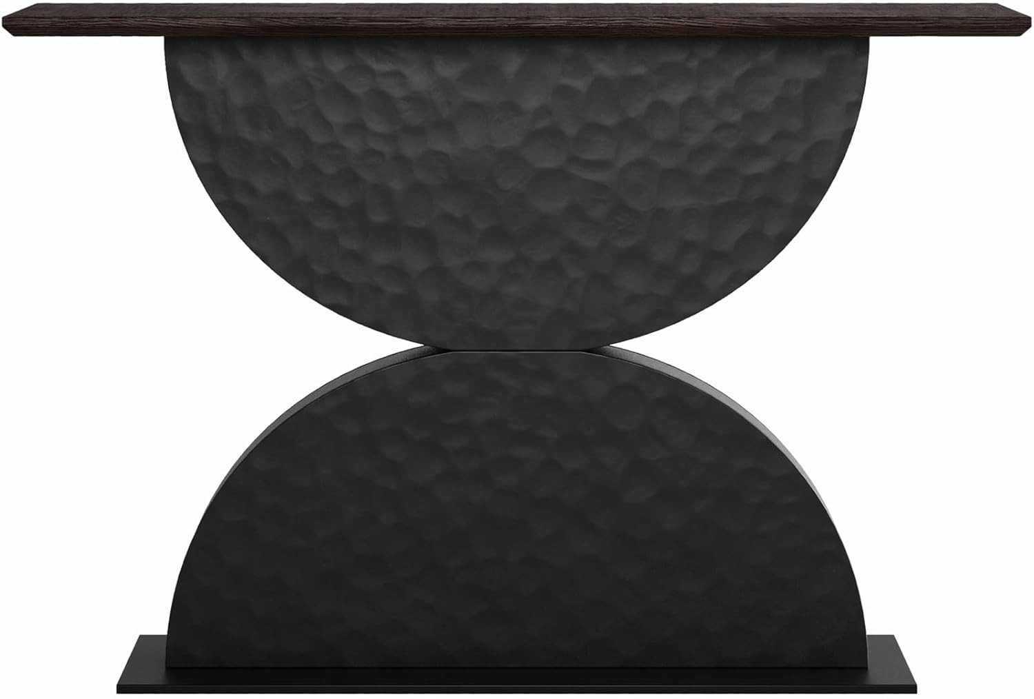 47″ Walnut Black Console Table with 3D Base and LED Light for Any Room