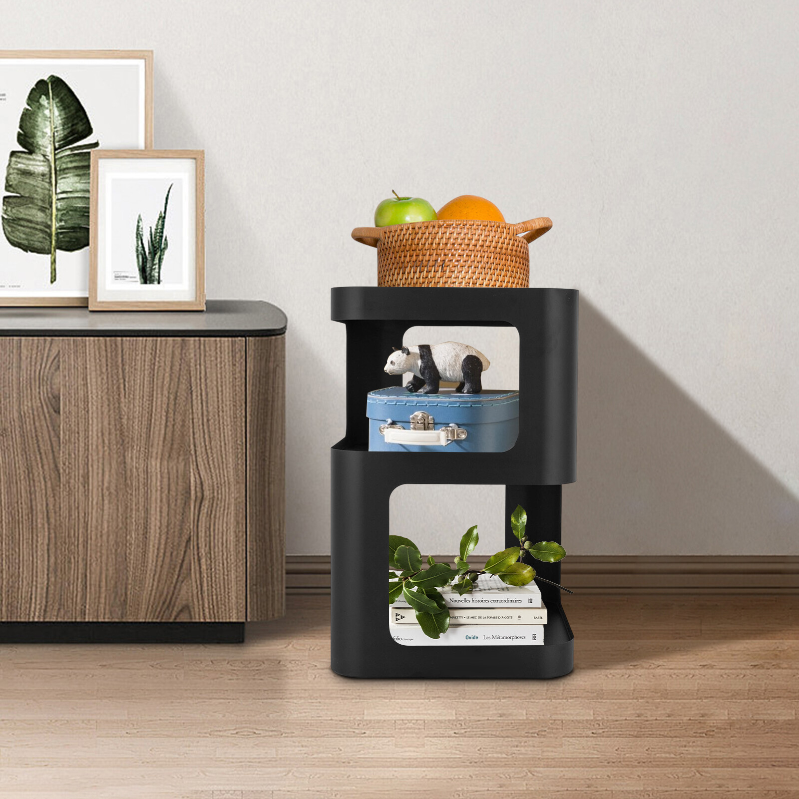 3 Tiers Coffee Table Modern Side Table Sofa Side End Table Bedside Tables Black