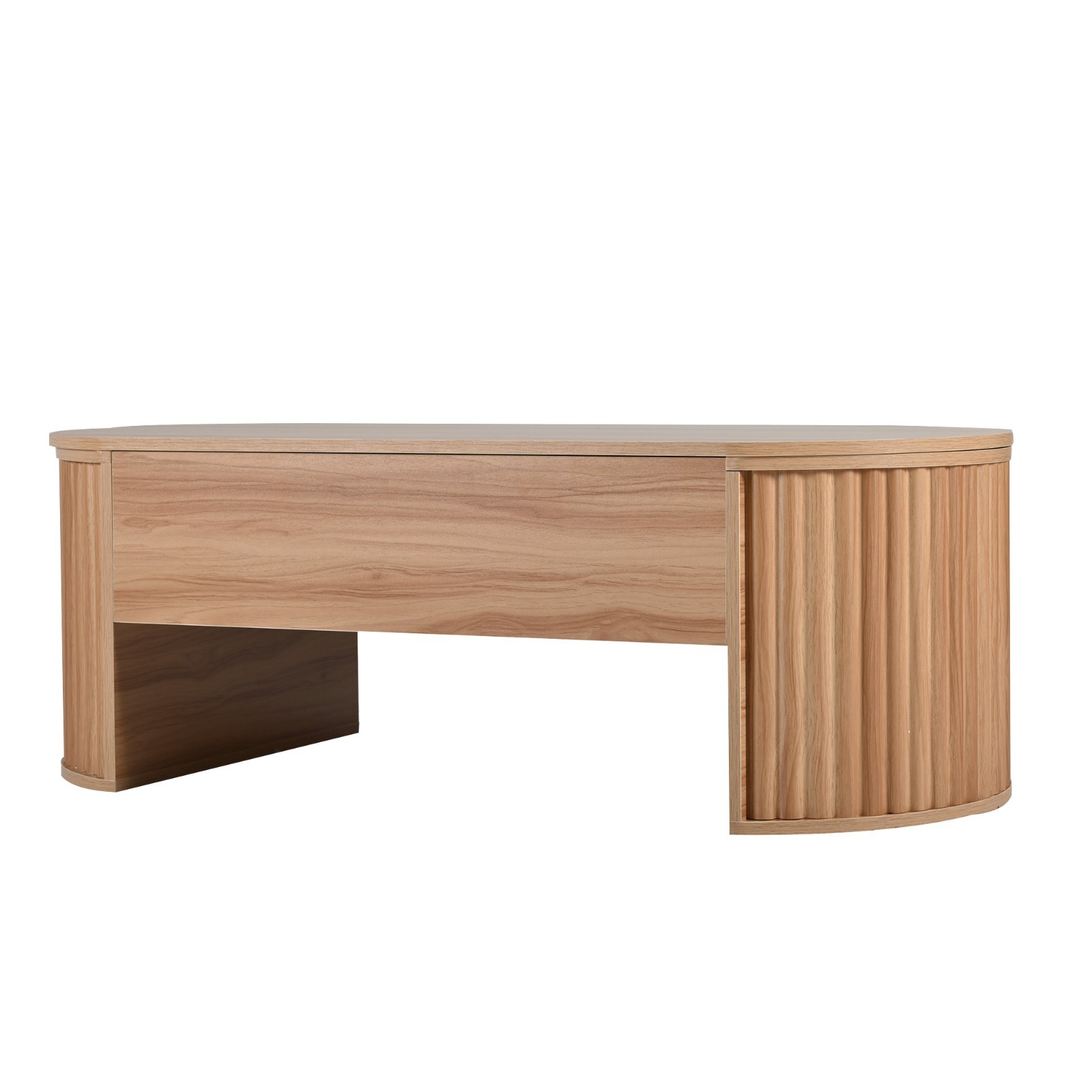 Modern Oval Lift-Top Coffee Table Center Table w/ Hidden Storage For Living Room