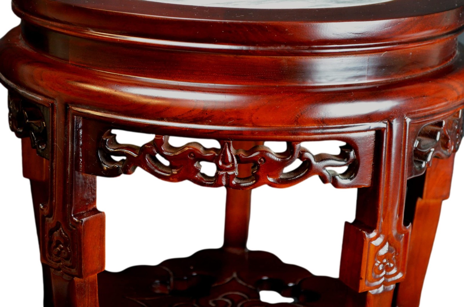 Festcool Classic Wooden Round Marble Stone Top Table, Planter Stand Plant Pot…