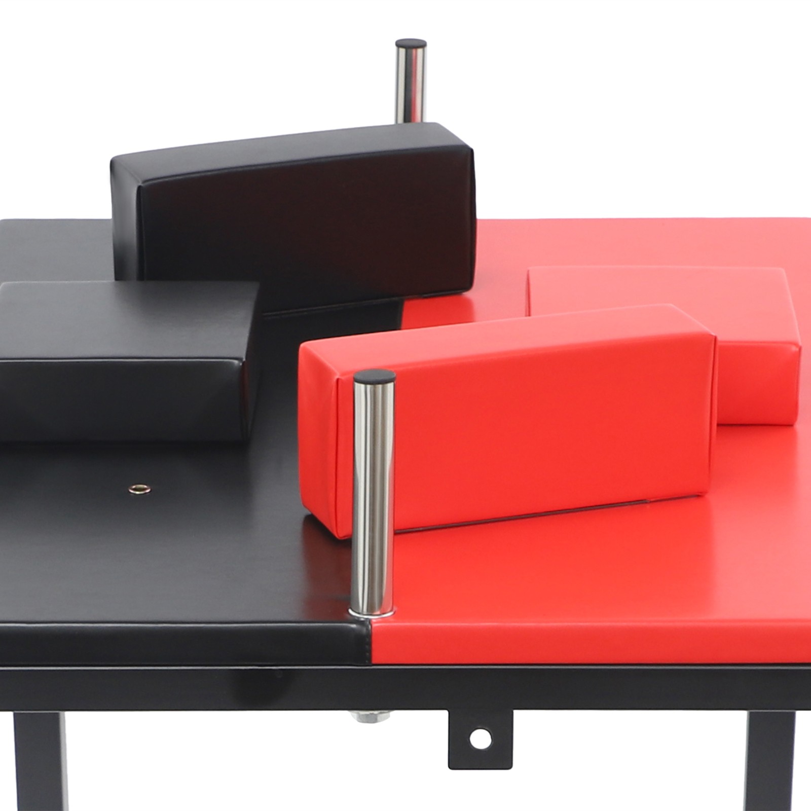 Foldable Arm Wrestling Table, w/ Elbow+Forearm Pads, Bar Game Table, Black+Red