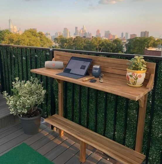 Natural Table Balcony Bar High Top Pub Narrow Saver Wood Design Space Slim New