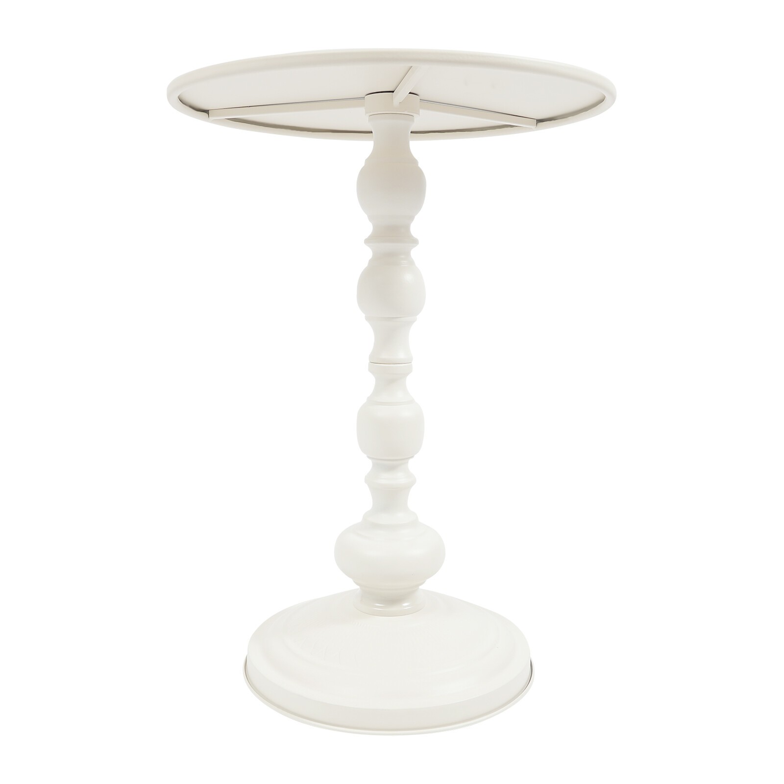 Round Side Table Retro Coffee End Table Small Accent Pedestal Table White Home