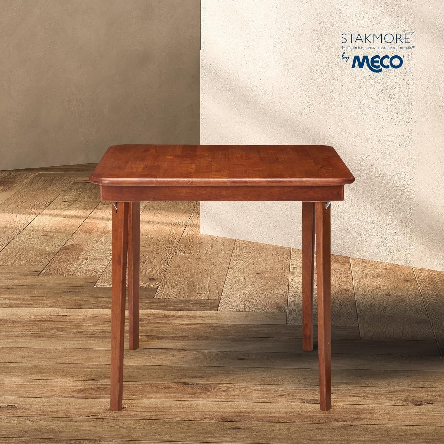 Compact 32-Inch Folding Table with Cherry Finish – Classic Design for Any Room