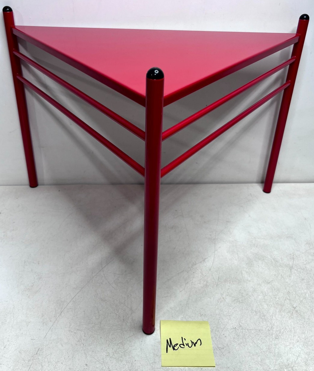Amisco Red Metal Triangular Nesting Tables Set of 3 Modern Accent Tables Rare