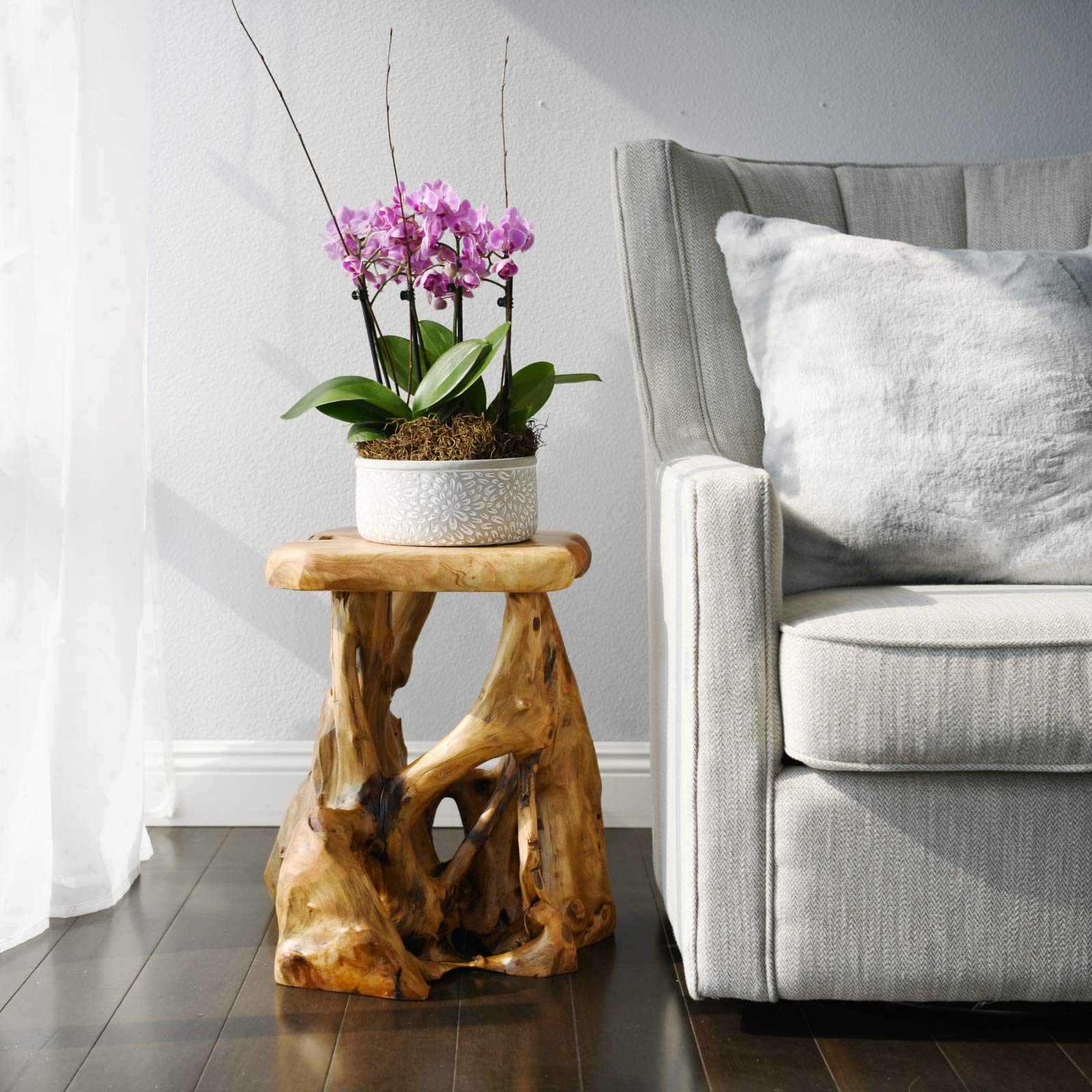 Tree Stump Side Table Live Edge Stool Natural Edge Wood Side Table Accent Table