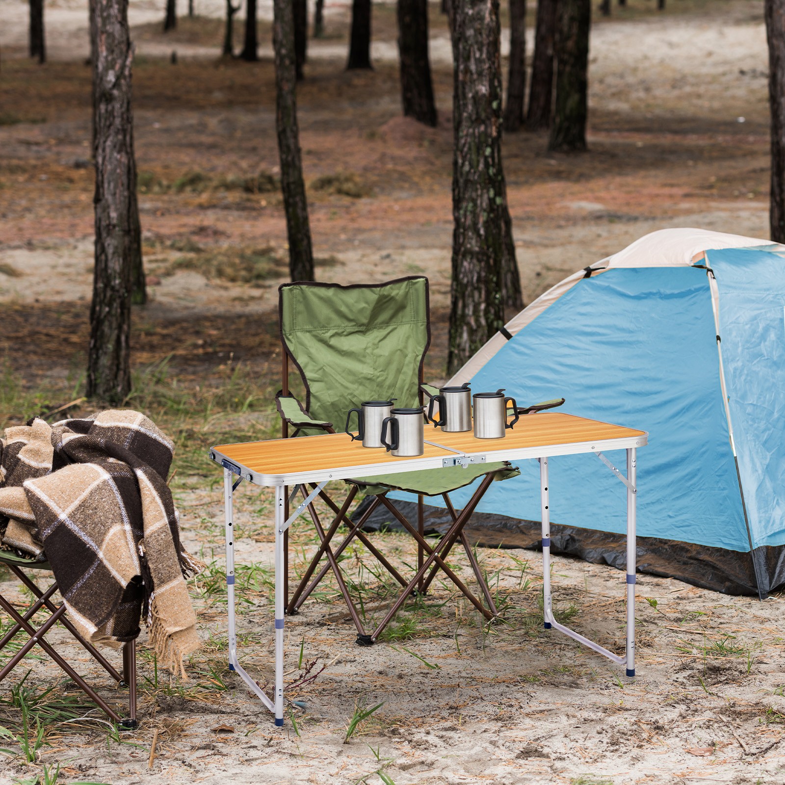 Aluminum Folding Table 4 ft Portable Indoor Outdoor Picnic Party Camping Tables