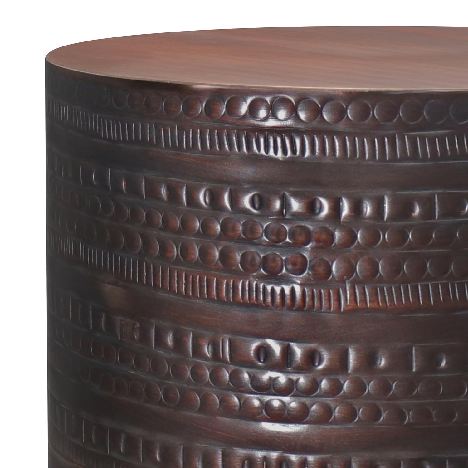 Maklaine 15 ” Metal Large Accent Side Table in Oil Rubbed Bronze