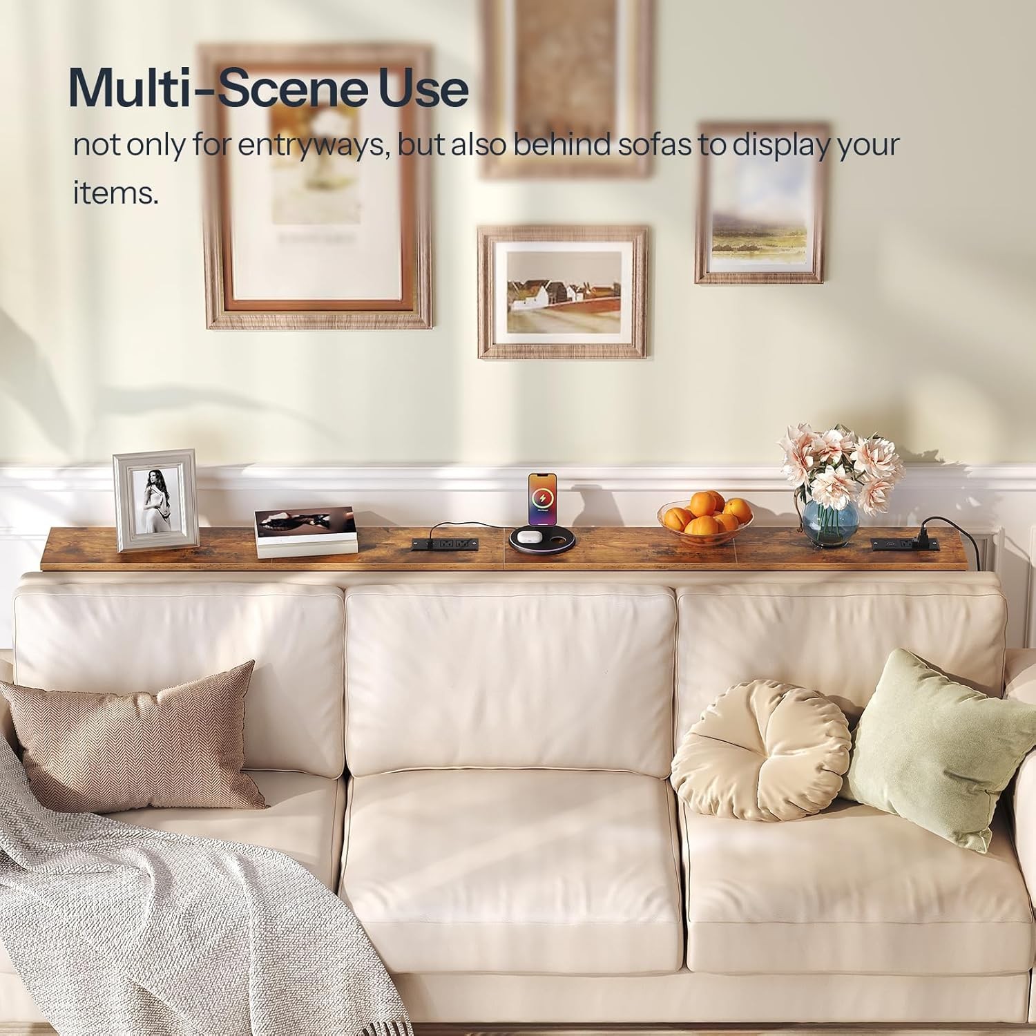 Console Table with Adjustable Height (25”-32.9”) Behind Couch Table Sofa Table