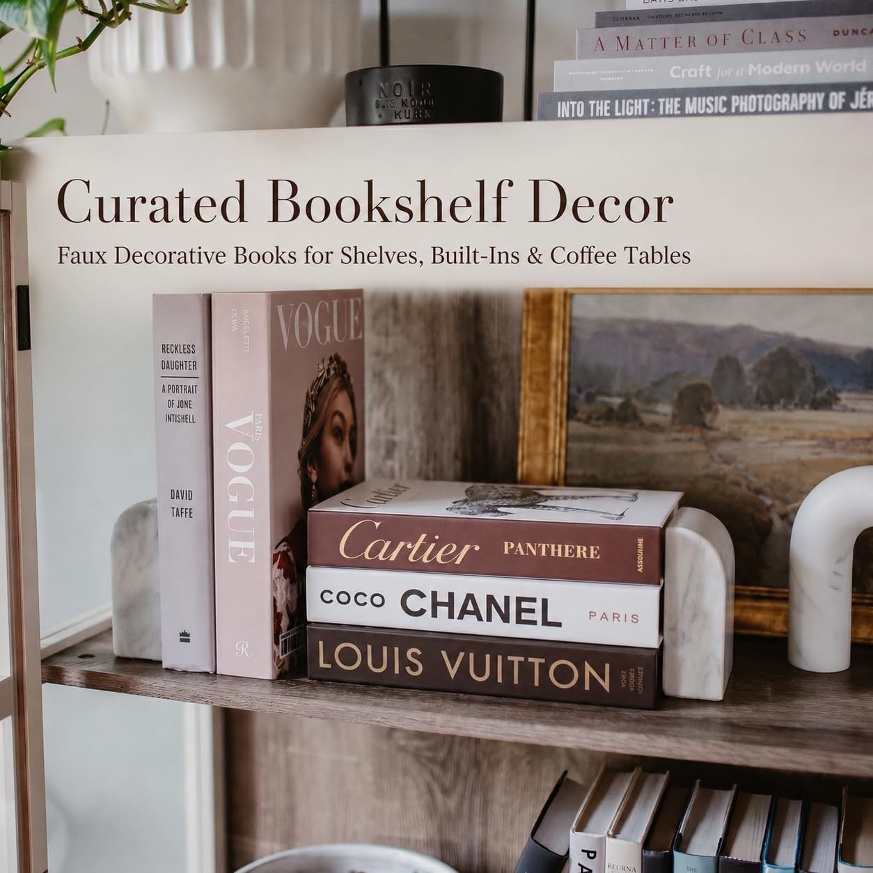 Luxe Large | 4 PCS Decorative Books for Home Decor | Coffee Table Book Decor | F
