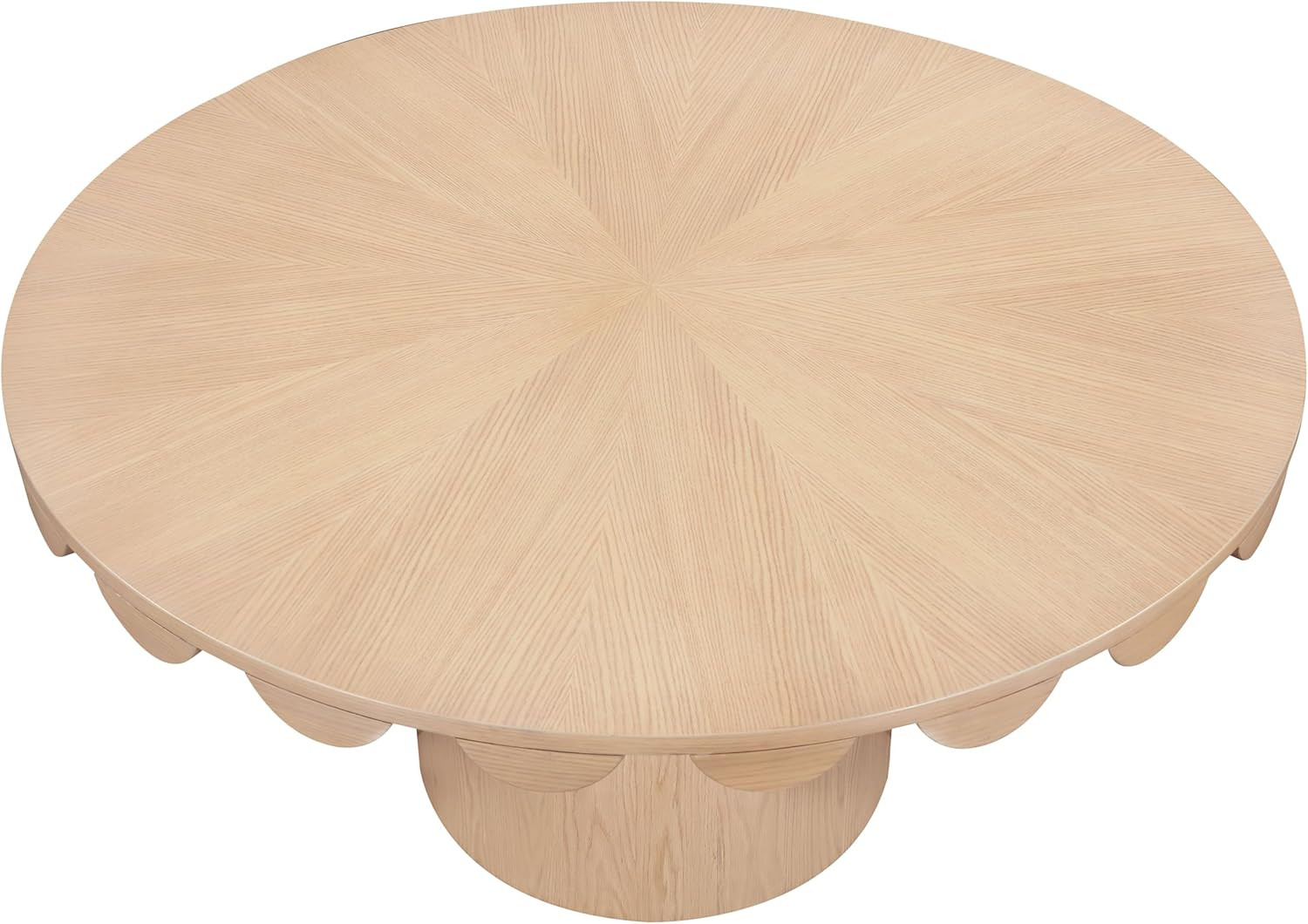 Art Deco 60″ Dahlia Dining Table in Elegant Natural Oak Finish