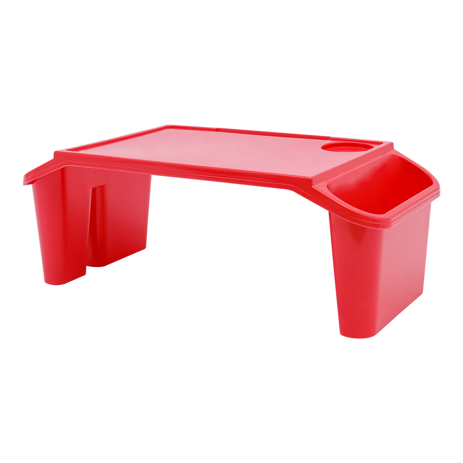4 Pcs Kids Lap Desk Tray, Plastic Breakfast Laptop Trays with Side Pockets