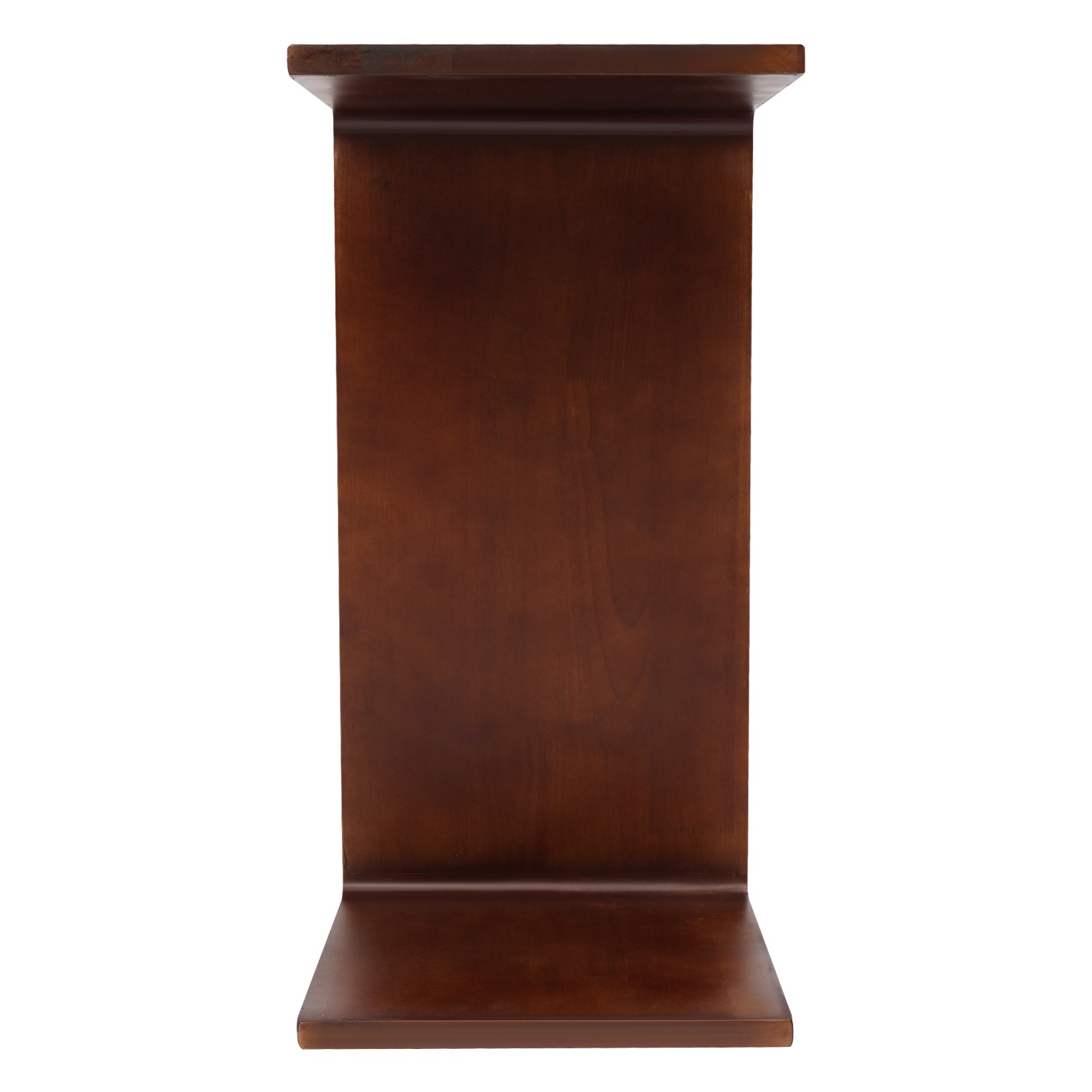 12*12*24in Free Standing Wood End Table C Shaped Sofa Side Table Walnut Brown